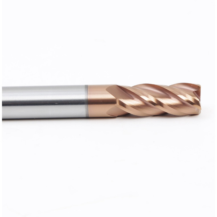 Tungsten Carbide 4 Edge Flat Bottom End Mill For Steel CNC Machining Center