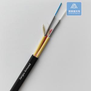 Wholesale Duplex SM Flat Spiral Armored Fiber Cable 7.0x4.0mm Black LSZH Rodent Resistant FTTH from china suppliers