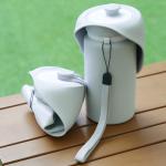 Outdoor 550ml 19oz Dog Water Bottle Dispenser White Collapsible Dog Water Feeder