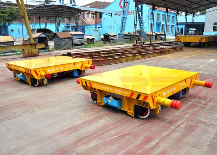 Flat Bed Material Transfer Trolley , Foundry Plant Battery Transfer Cart Small Table