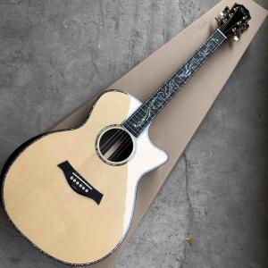 Wholesale Custom 41&quot;Acoustic Guitar Arm Rest Abalone Ebony Fingerboard Matte Finish Solid Spruce Top Electric Acoustic Guitar from china suppliers