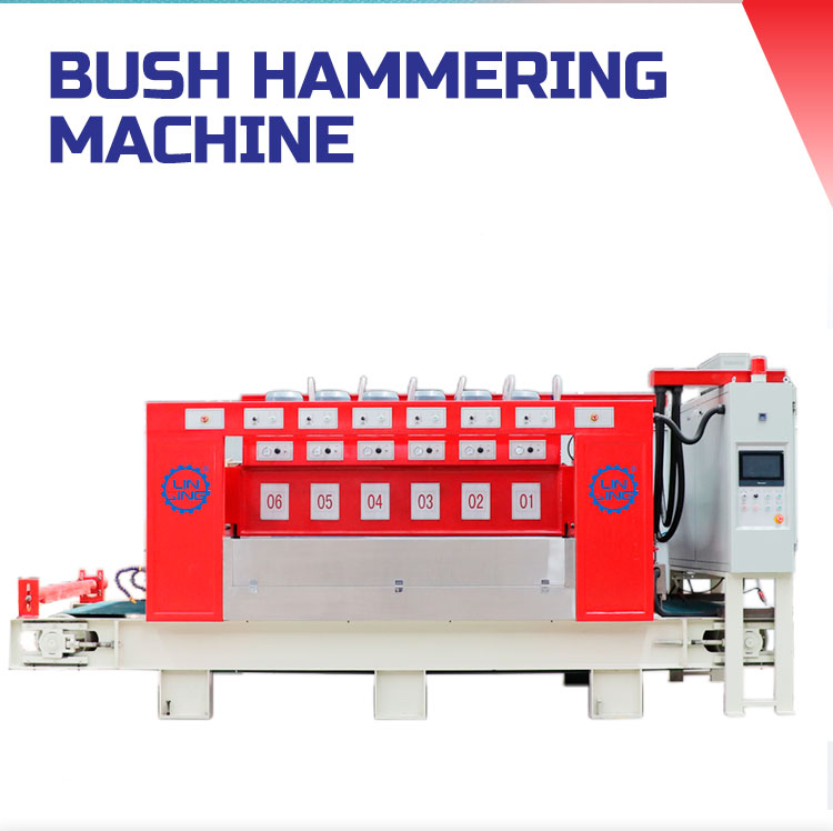 Grinding Function PLC Automatic Continuous Granite Marble Stone Bush Hammering Machine