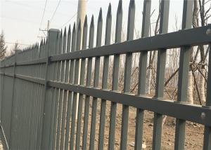 Wholesale Black powder coated spear top galvanised tubular metal fence from china suppliers
