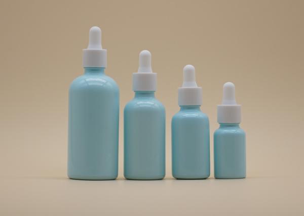 Blue Coating Essential Oil Dropper Bottles White Ceramic Bottle For Personal