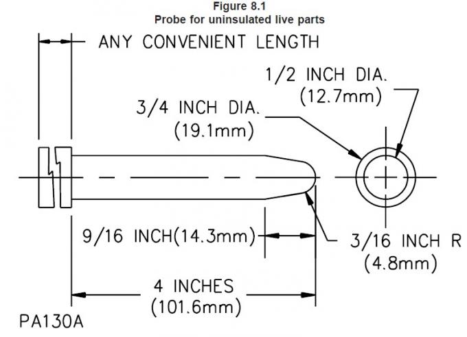 UL507-2006 UL Articulated Finger Probe For Uninsulated Live Parts 0