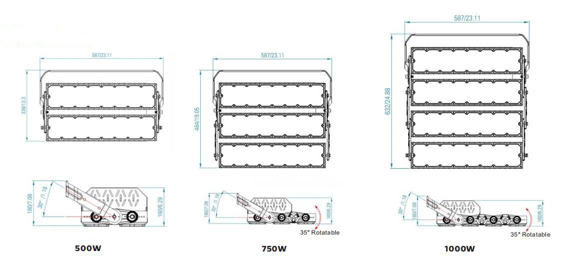 IP65 1500W IK08 LED Sports Ground Flood Lights diffuser High Power 5 Years Warranty