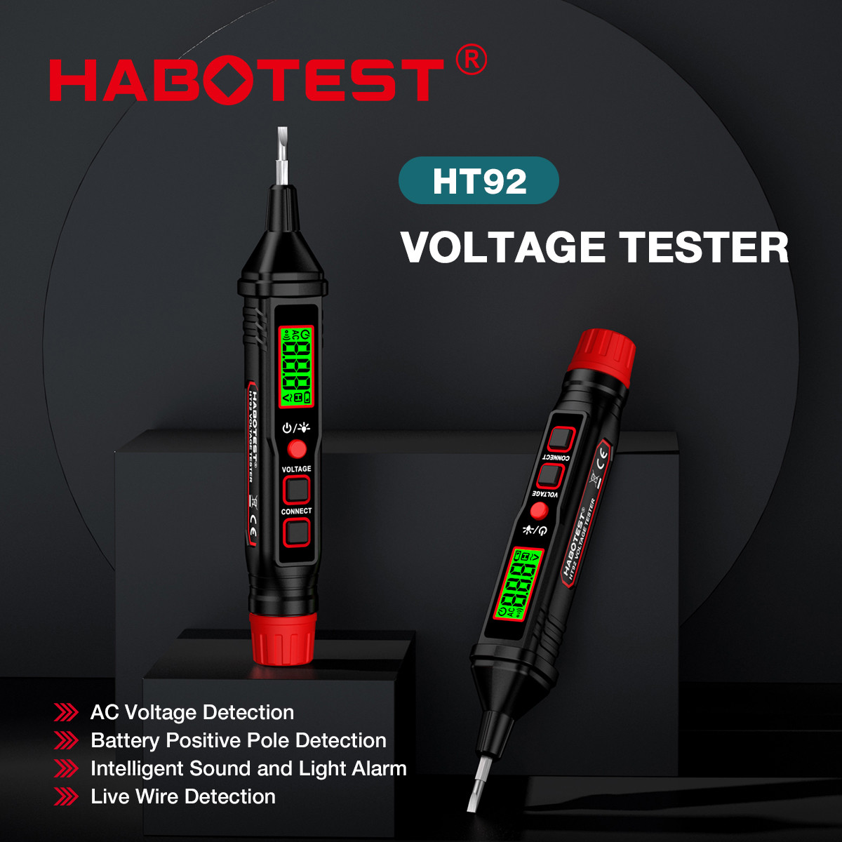 HT92 Electrical Pen Tester Multifunction LCD Digital Display Electroprobe AC/DC Voltage Tester Electroprobe With Light
