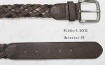 3.8cm Width Brown PU / Fake Suede Leather Woven Belt Old Silver Buckle Available