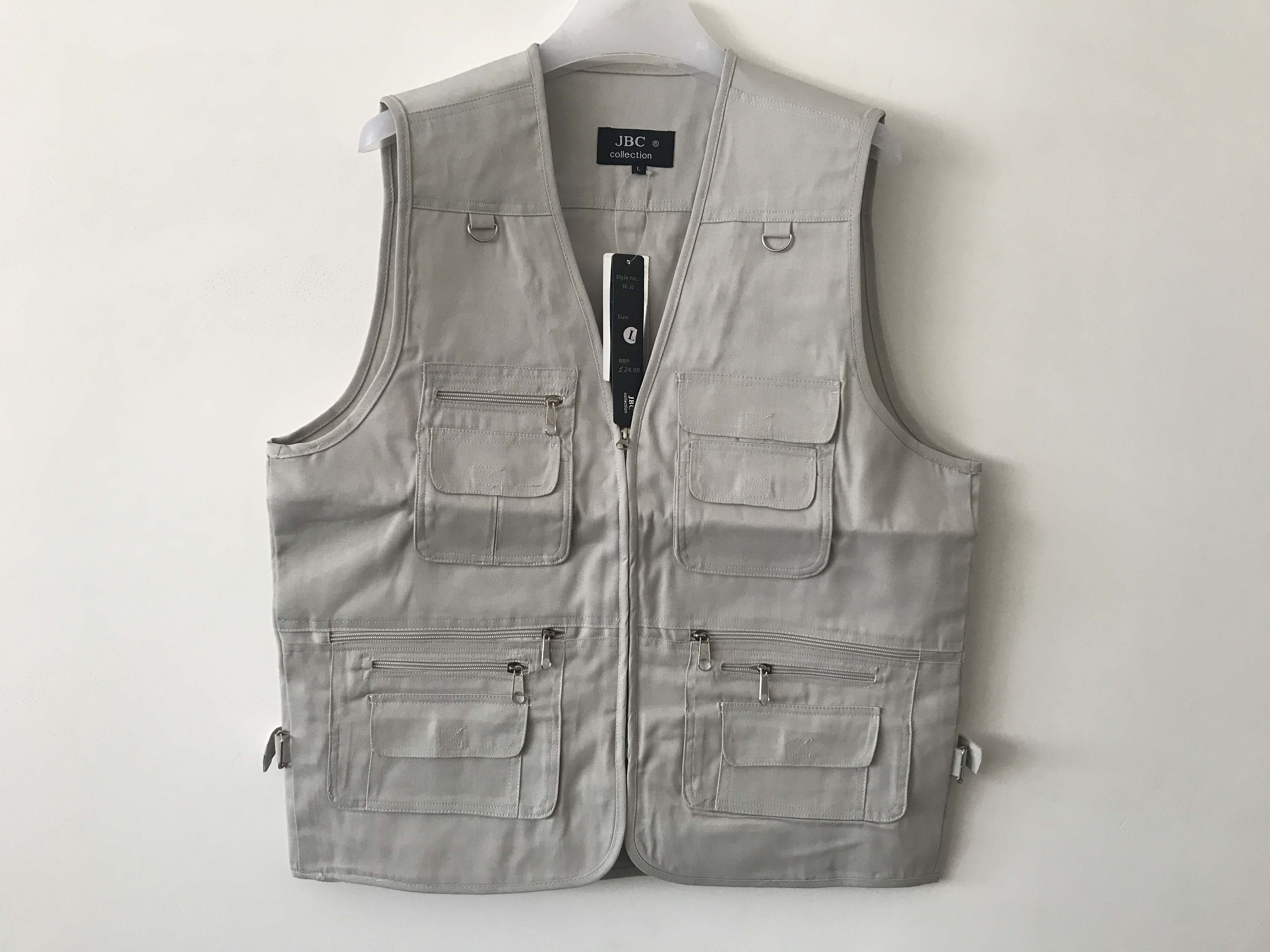 Mens classic vest，mens waist coat, vest 030 in 100% polyester washed fabric, stone/beige colour, S-3XL