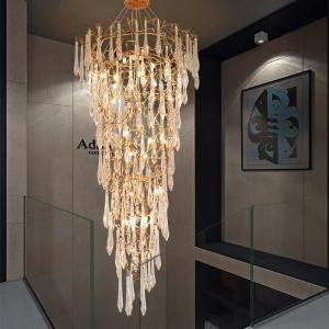 Wholesale Crystal Living Room Lobby Chandeliers Modern Luxury Foyer Round Hanging Light from china suppliers