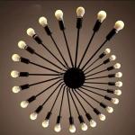 Black staircase shape vintage spiral wrought iron hotel chandelier(WH-CI-157)