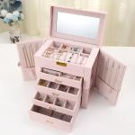 Travel Friendly Leather Jewelry Set Packaging Box Custom Logo For Rings And