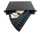 Fiber Optic patch panel 12 Port SC Simplex Rotary 1U 19" Rack Mounted Loaded