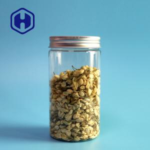 Wholesale Round Straight 70mm Snacks Transparent Plastic Jar With Aluminum Cover 490ml from china suppliers