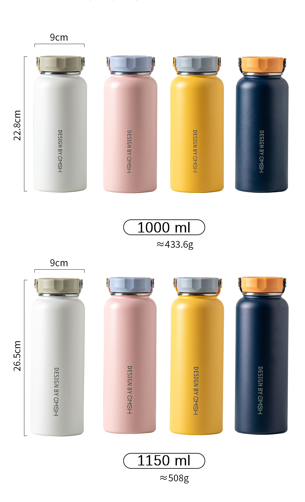 304 Stainless Steel Metal Type Custom Logo 1000ml Vacuum Bottle For Outdoor Travel Cup