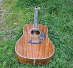 Factory 41 inch Koa wood acoustic guitar,Ebony fingerboard Abalone inlays D45k