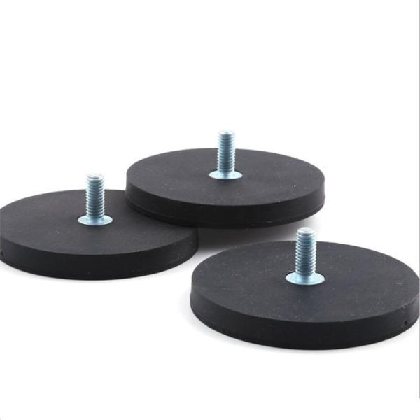 Industrial Neodymium Magnet Rubber Coated with Thread 500LBS Pulling Force by