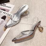 6111-3 Korean Fashion Pointed Shallow Mouth Transparent High Heels Sexy