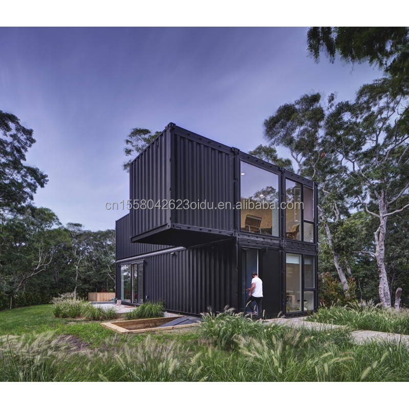 Hotel Luxury Portable Flat Roof Container Prefab Studio Home House with 50/75/100mm Wave Sandwich Panel Wall and Affordable