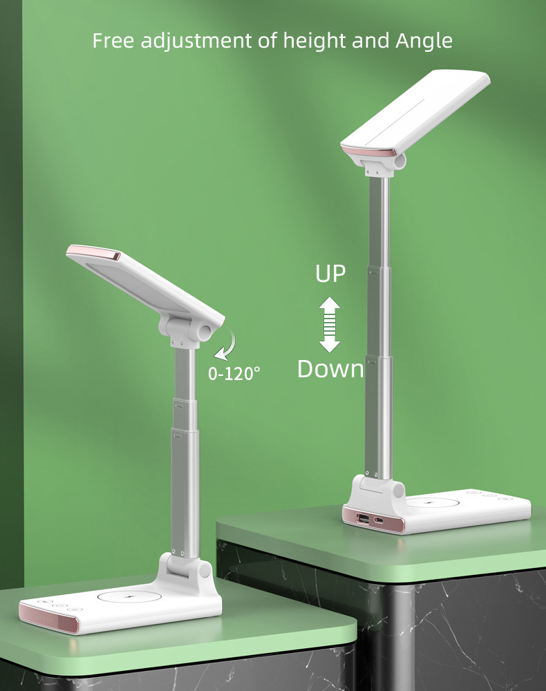 2 In 1 15W Adjustment Home Lamp Lighting Multifunction LED Desk Table Lamp Qi Fast Charging Wireless Charger
