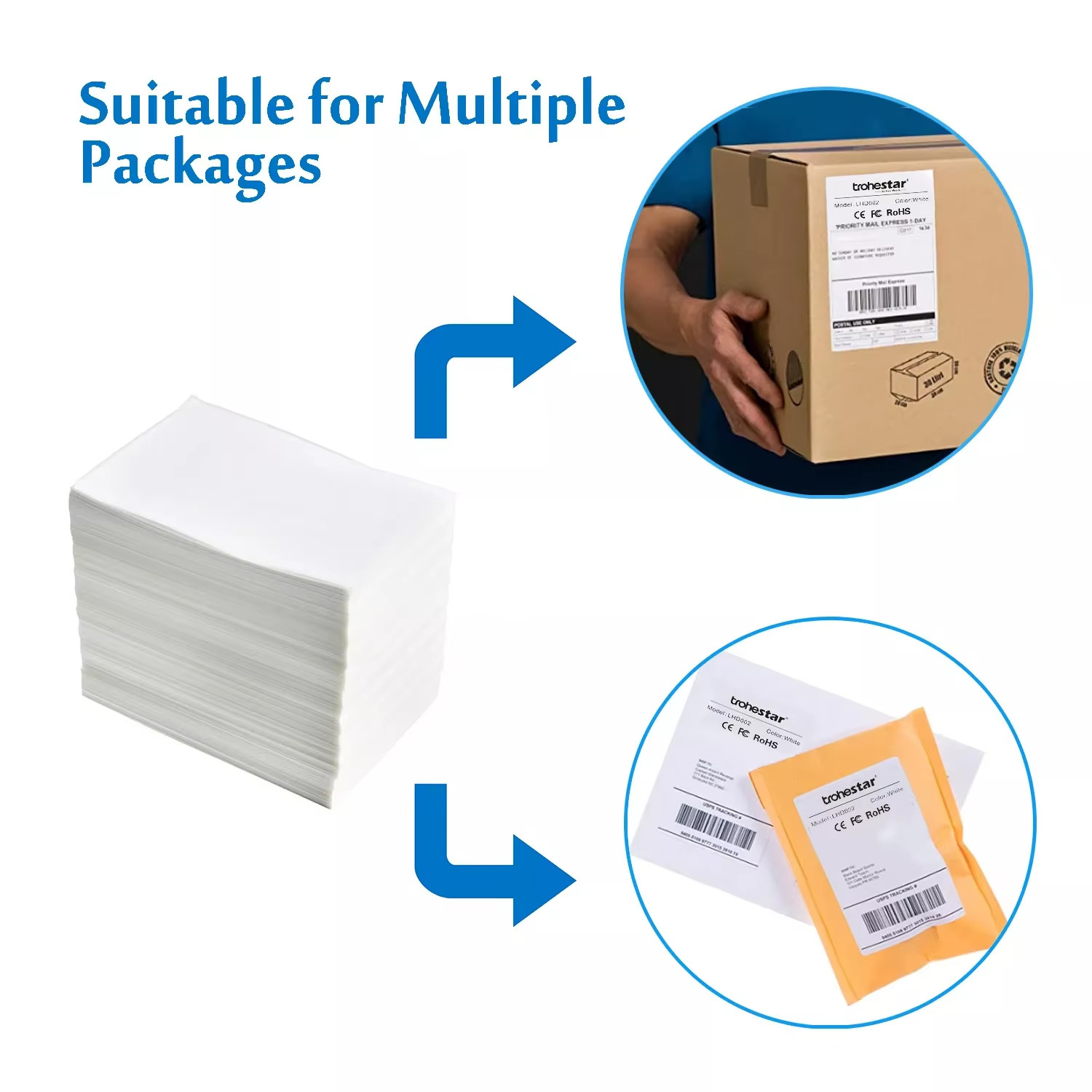 Thermal Or Direct Thermal Shipment Labels Custom Printed With Permanent Adhesive