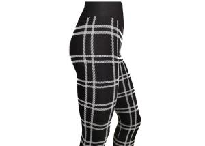Wholesale Black And White Prep Plaid Womens Seamless Leggings Mid Waist from china suppliers