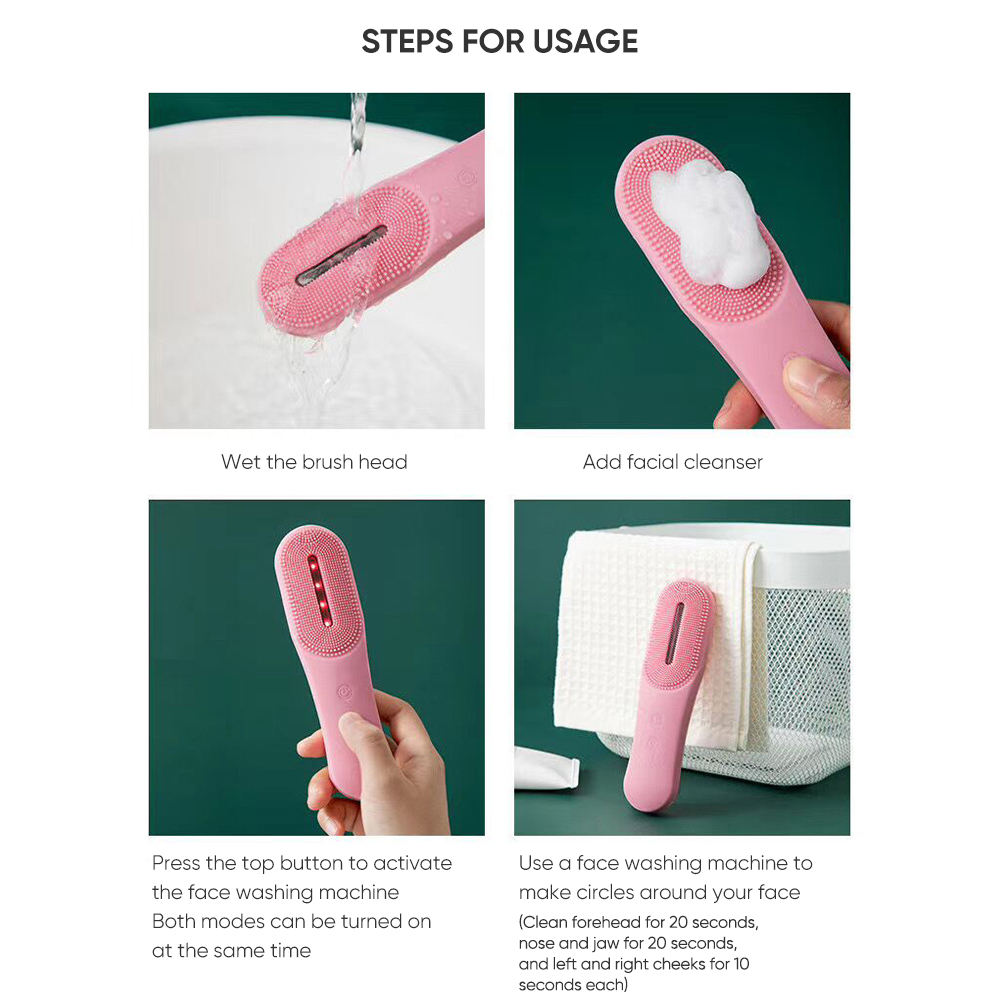 Private Label Facial Cleansing Brush Sonic Brush Silicone Face Brush Deep Cleansing