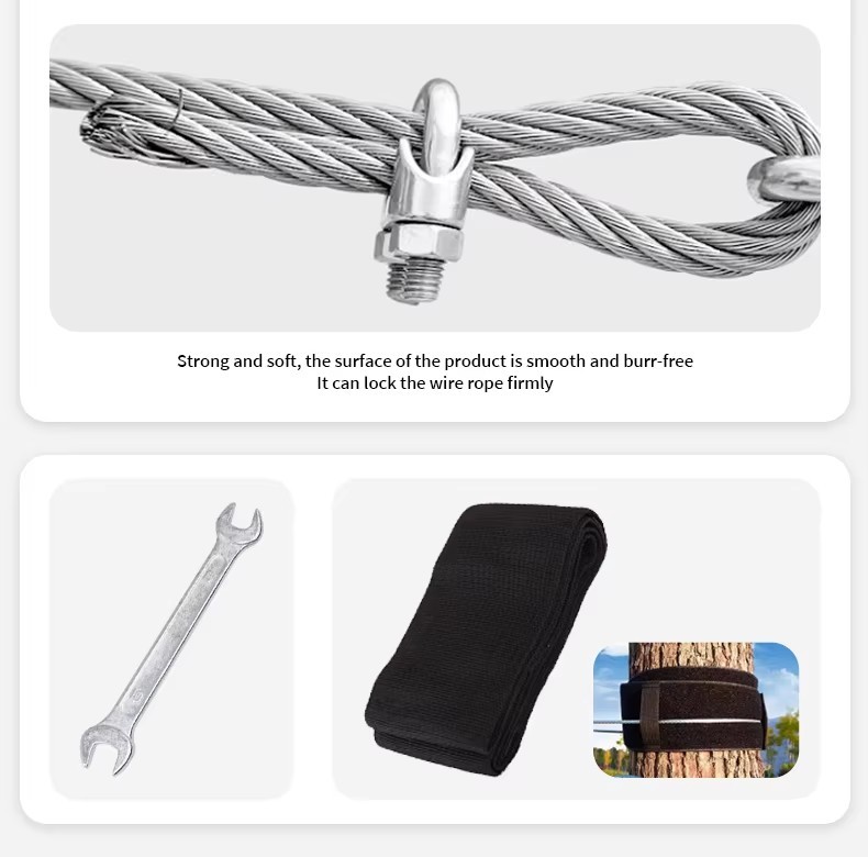 Adults And Children 6mm Outdoor Backyard Zip Line Kit Sports Safety Product