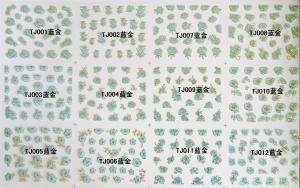 Wholesale Nail Art Stickers,Nail Art Decals, Water Slide Nail Stickers, (TJ01-12 blue gold) from china suppliers