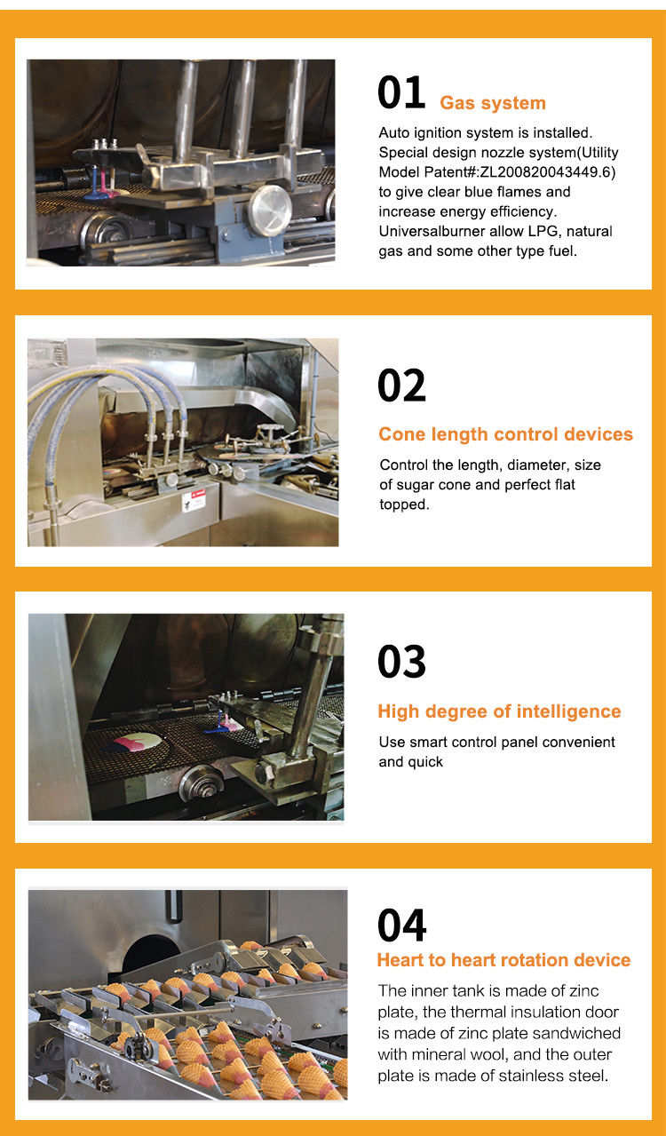 Auto Sugar Cone Production Line 45 Bake Templates