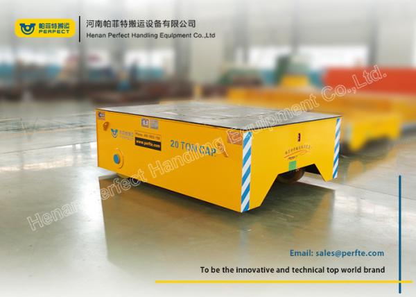 Cement Floor Motorized Transfer Trolley / Electric Transfer Cart 1435 Mm Rail