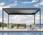 Electric Outdoor Rainscreen Slats Slats Garden Canopy Powder Coated Gazebo