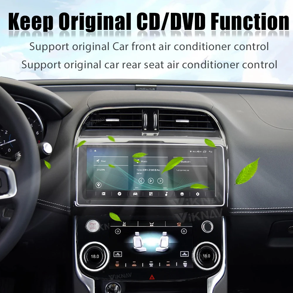 AC Panel for Jaguar XE XF (2015-2020) 10inch LCD Climate Control Screen with Conditioning Temperature Control Knobs