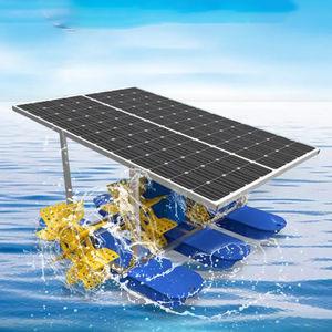 10W 50m2 Stainless Steel Farm Pond Fountain Paddle Wheel Solar Aerator For Fish