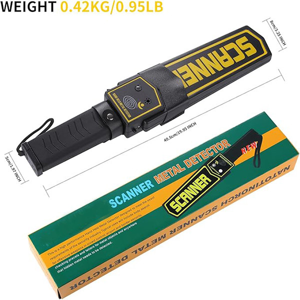 Portable Metal Detector Alarm Hand Held Metal Detector with 9V battery led alarm
