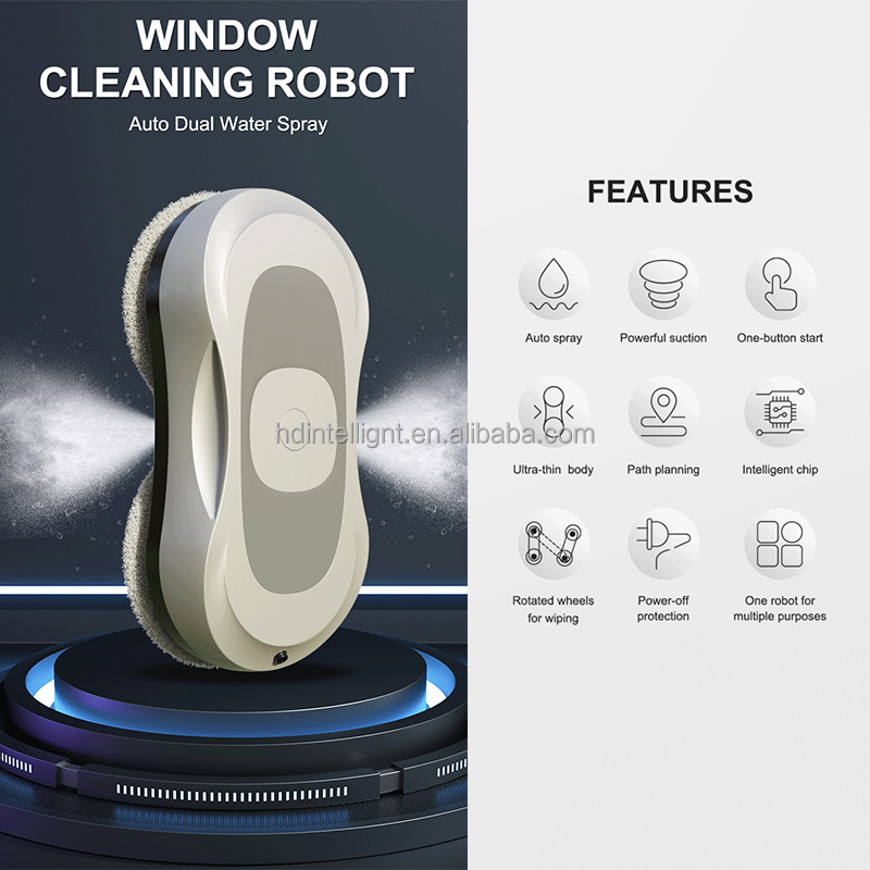 Intelligent Window Cleaning Robot with Dual Holes App-Controlled Glass Cleaner