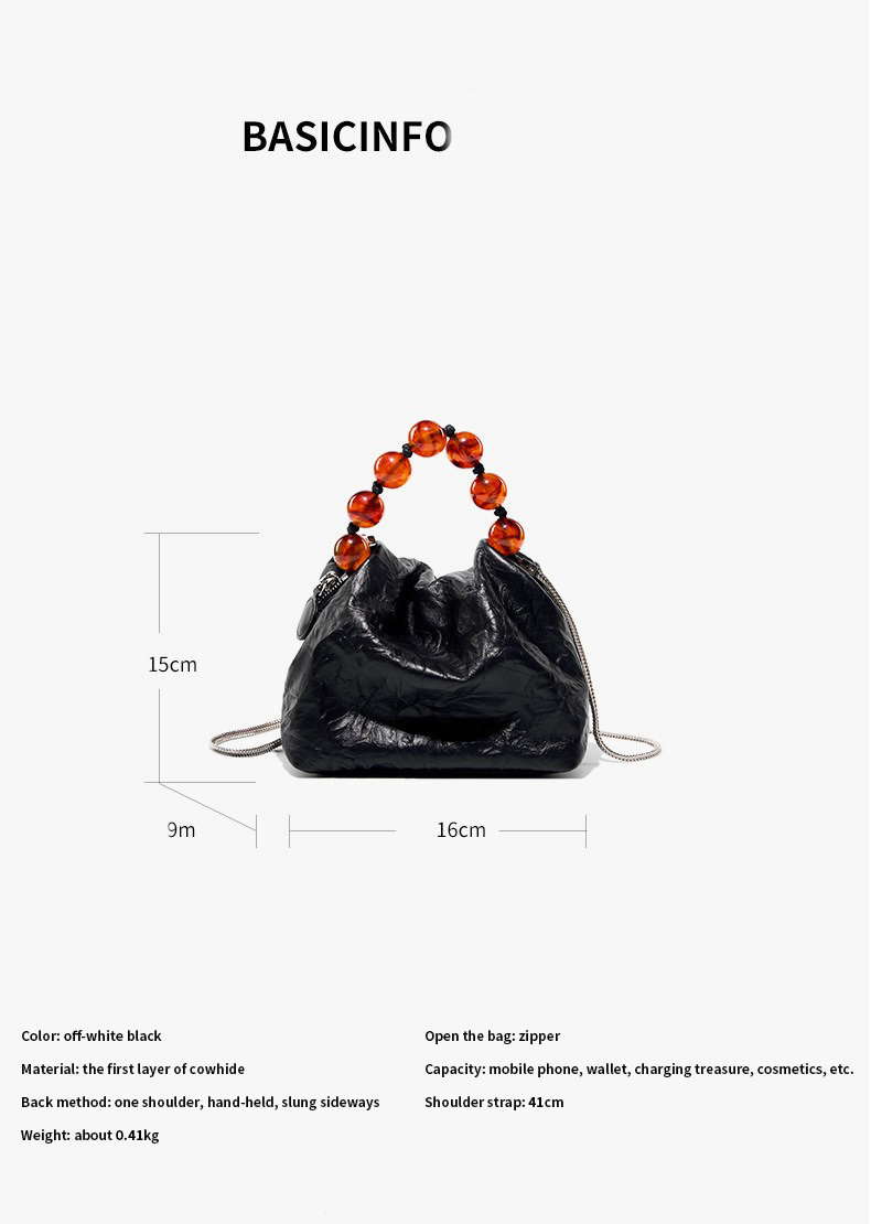 Functional and Fashionable All-in-one Niche Design grade Pearl Hand Bill Shoulder Bag