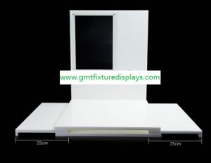 Wholesale White Acrylic CounterJewelry Display Set for Showcase Foldable Plexiglass Jewellery Stand With Back Panel from china suppliers
