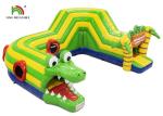 Outdoor 6.5x5.5m Green Crocodile Inflatable Obstacle Course Inflatable Sports