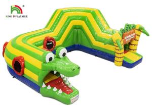 Wholesale Outdoor 6.5x5.5m Green Crocodile Inflatable Obstacle Course Inflatable Sports Games from china suppliers