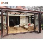 Waterproof Kitchen Aluminum Folding Doors Aluminum Balcony Folding Glass Door