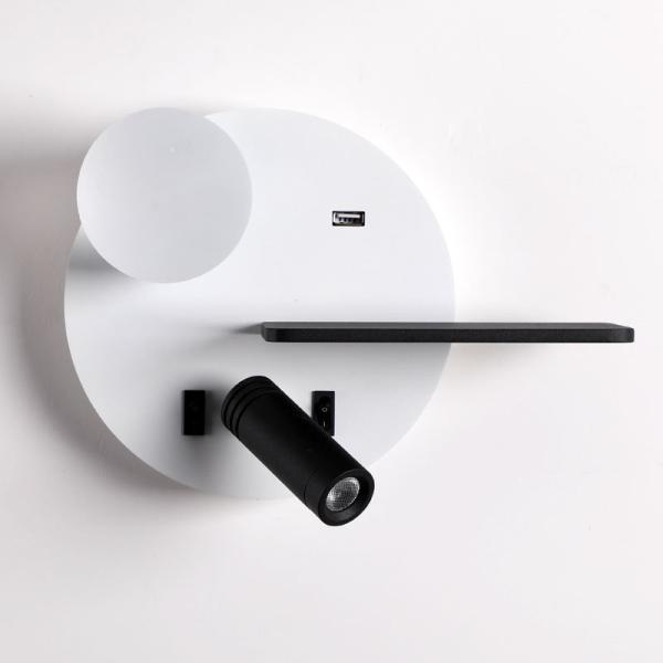 Bedside reading wall lamp acrylic ball USB wireless charger bedroom bed board