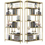 Retail Store Multi-Layer Golden Stainless Steel Display Rack Shelf Grocery Stand