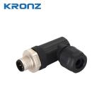 Professional M12 Connector Rated Current 4A Brass Contact Surface Black Housing