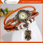 Bear Pendant Watch Leather Hello Kitty Watches Retro Watch Vintage Watch Female