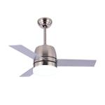 65W 3000K 36 Inch Ceiling Fan Light Iron 3 Blade Metal Ceiling Fan