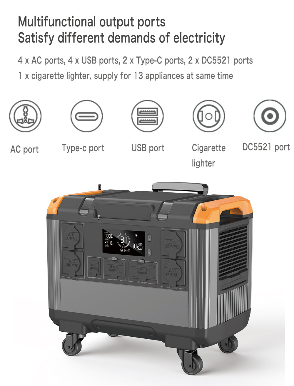 LiFePO4 Battery Power Station For Outdoor Camping 150W 300W 500W 1000W 2400W 3000W