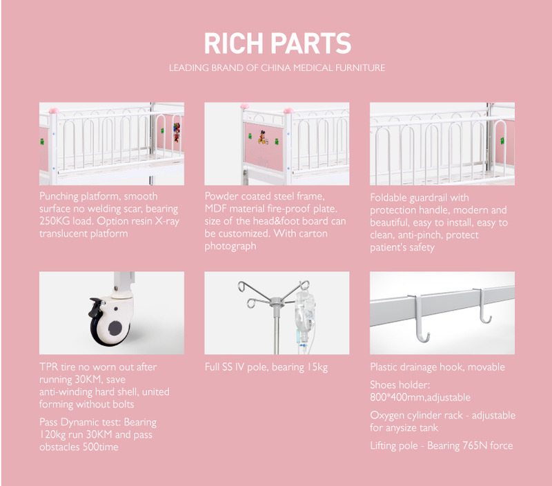Factory Infant Hospital Crib Metal Babies Clinic Medical Bed Kids Children Pediatric Bed with Casters Manufacturers
