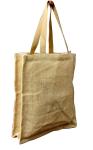 60gsm Linen fabric recycle handy shopping bag natural color for outdoor shopping