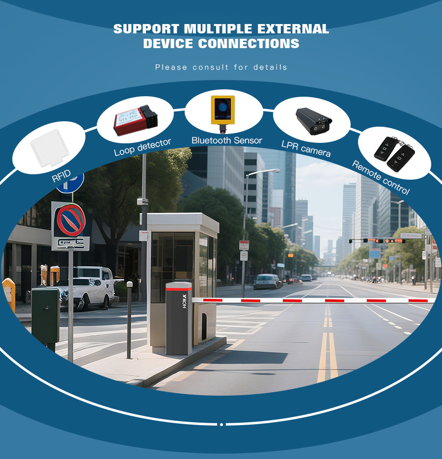 HCW Brushless Motor Car Parking Access Control Barrier Gate with Telescopic Arm and Remote Control